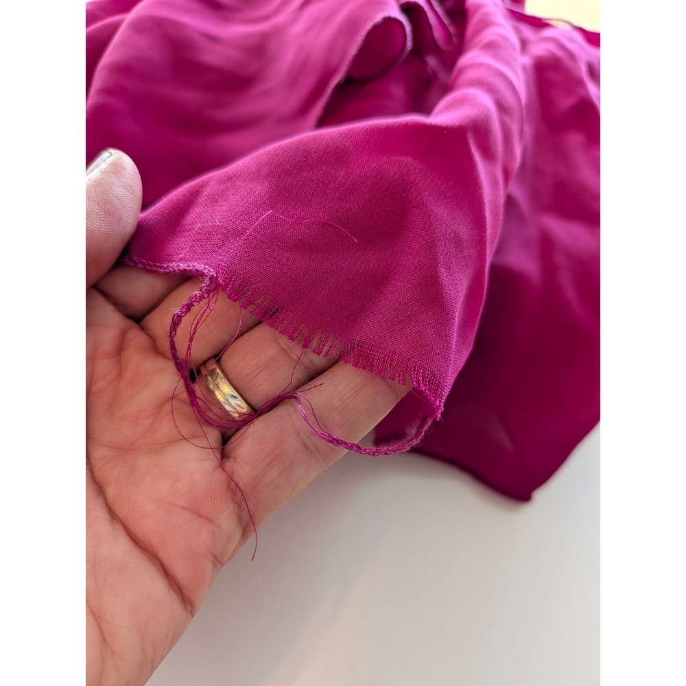 Fairycore Crop Top Womens Large Magenta Pink Smocked Bell Sleeve Statement Flowy - Picture 3 of 10
